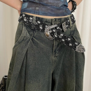 distressed denim belt
